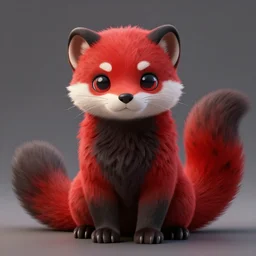cute! furry portrait < handsome : fursona > furry - fandom < red & black > fursona > stoat + tail! photorealistic, aspect ratio 2 : 3