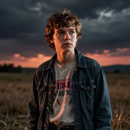 A movie still a Jerry Signfield in Stranger Things, extremely detailed