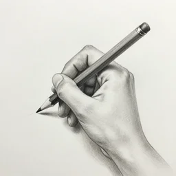 pencil drawn hand