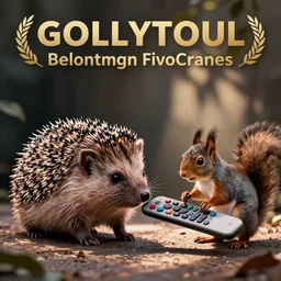 a photo of a hedgehog!! angry at a squirrel!!! for hogging the tv remote control
