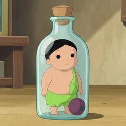 Genie going into her bottle