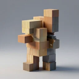 contemporary art sculpture made of rectangle tetris, octane render, trending on artstation