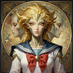 symmetry!! portrait of sailor saturn! alien in the style of horizon zero dawn, machine face, intricate, elegant, highly detailed, digital painting, artstation, concept art, smooth, sharp focus, illustration, art by artgerm and greg rutkowski and alphonse mucha, 8 k