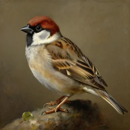 concept art, oleo, highly detailed, art by diego velazquez, sharp focus, an oil paiting of a sparrow, artstation, illustration