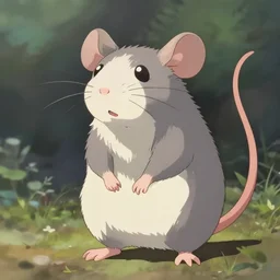 cute anime rat girl with rat ears and tail, single subject, scenic full shot, ambient lighting, detailed face, by makoto shinkai, stanley artgerm lau, wlop, rossdraws
