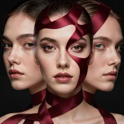 chaotic burgundy satin ribbons instead of skin build image of mystic face, moebius, bao pham, donato giancola, larry elmore, masterpiece, trending on artstation, featured on pixiv, cinematic composition, beautiful lighting, sharp, details, hyper - detailed, hdr, 4 k, 8 k