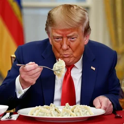 donald trump eating dumplings