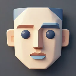 a gemoetric face, 3 d