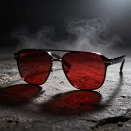 saul goodman sunglasses synthwave red and black foggy better call saul logo in old english font