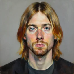 high quality high detail painting by lucian freud, hd, portrait of kurt cobain