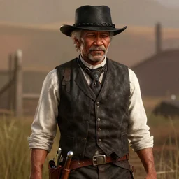 Morgan Freeman in red dead redemption 2 4k detail