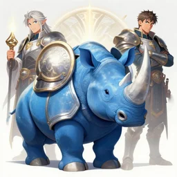 an blue rhino wearing paladin armor, warrior of light, intricate artwork by tooth wu and greg rutkowski and artgerm and justin gerard, cinematic, hyper realism, high detail, octane render, unreal engine, 8 k, vibrant colors, smooth gradients, high contrast, depth of field, aperture f 2. 8
