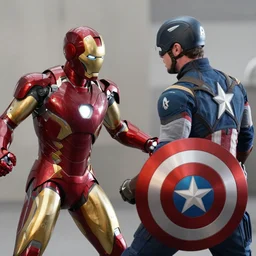 a still of emma watson in iron man fighting with captain america ( daniel radcliff )
