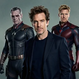 studio portrait of ai professor by gierymski, avantgarde photo portrait of ai artist by wayne barlowe, marvel avengers movie still frame of mr sinister, mcu nathaniel essex mr sinister