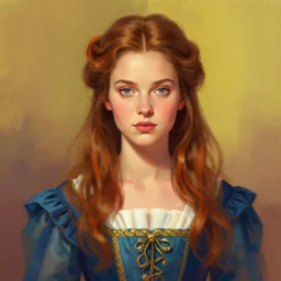 A beautiful portrait of a Daria Strokous, frontal, digital art by Eugene de Blaas and Ross Tran, vibrant color scheme, highly detailed, in the style of romanticism