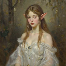 onri akita as a beautiful elf queen, oil painting, by Edgar Maxence and Ross Tran and Michael Whelan