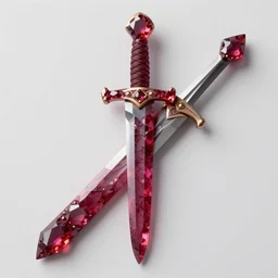 a sword made of ruby, ruby imitating a sword, a sword carved from a ruby