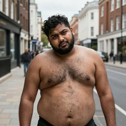 fat hairy indian guy looking drunk in Cambridge UK city centre