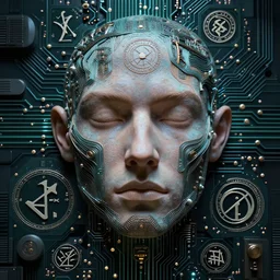 do what thou wilt, oto, crowley, highly detailed face, magick, technology, sigils, circuit board setting, rutkowski,