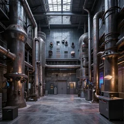 a beautiful detailed rendering of industrial architecture secret backroom by i. m. pei, retrowave tron, archdaily, wallpaper, highly detailed, trending on artstation.