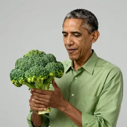 beautiful naturalistic ( barack obama plays a head of broccoli with green skin ) hyperrealistic medium shot studio portrait of barack obama looking like broccoli with green skin, hyperrealistic sculpture by ron mueck, photographed by annie liebovitz trending on artstation 8 k shocking detail hyperrealistic