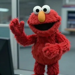 elmo caught in cctv footage, realistic, scary, uncanny, detailed