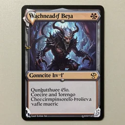 a card from a fantasy card game with a picture of an evil creature on it