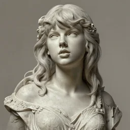 portrait of taylor swift as a stone statue, intricate, elegant, highly detailed, digital painting, artstation, concept art, sharp focus, illustration, art by artgerm and greg rutkowski and alphonse mucha