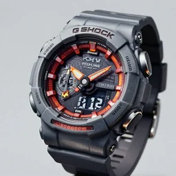 gshock ga 2 1 0 0 with fire and ice. highly detailed, digital painting, concept art, smooth, sharp focus, illustration, art by greg rutkowski