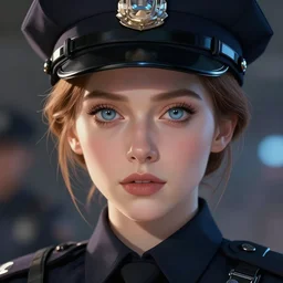 anime key visual of elizabeth olsen police officer, cyberpunk, futuristic, perfect eyes!!, stunning features, perfect face!!, high details, digital painting, artstation, smooth face, soft focus, illustration, art by artgerm and greg rutkowski and alphonse mucha