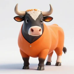 bull wearing orange inmate clothes