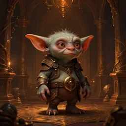 a 4 k cinematic screenshot still portrait of a gremlin in a dark liminal space room surrounded by amber, deep focus, d & d, fantasy, intricate, elegant, highly detailed, digital painting, art station, concept art, matte, sharp focus, illustration, dark fantasy style art, hearthstone, art by artgerm and greg rutkowski and alphonse mucha