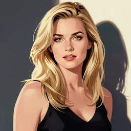 illustration of brittany murphy, style of jim lee, clean lines