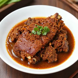 rendang babi, photograph food