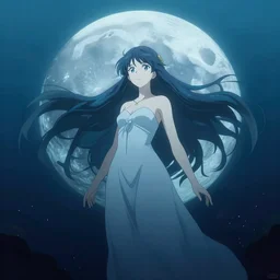 dark underwater portrait of the moon queen of the ocean by arvalis detailed, sakimichan