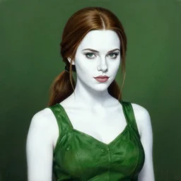 a stunningly matte painting of a beautiful alyson hannigan dressed as poison ivy with white skin and with hair tied in a braid, dark eyeliner, intricate, elegant, highly detailed, digital painting, artstation, concept art, sharp focus, illustration, art by greg rutkowski and alphonse mucha