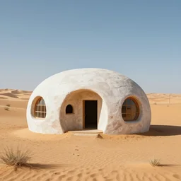 a bizarre house in the desert designed by m. c. escher