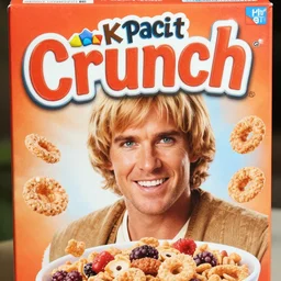 obi wan kenobi as captain crunch, cereal box cover, 8 k hdr, closeup portrait