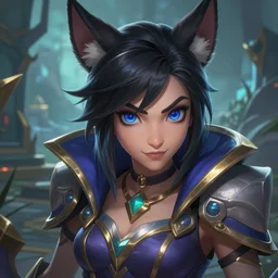 ahri from league of legends face close up