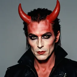 close up portrait photo of a devil in a studio, photo by annie leibovitz