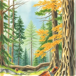 camouflage art ; the forest is a dancing hassid, masterpiece, golden mean, line art color pencil, watercolor, award winning by bev doolittle