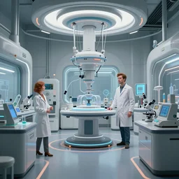 Interior shot of a futuristic laboratory by Petros Afshar and Beeple, James Gilleard, Mark Ryden, Wolfgang Lettl highly detailed