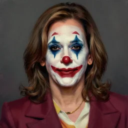 kamala harris as clown, digital painting, extremely detailed, 4 k, intricate, brush strokes, mark arian, artgerm, bastien lecouffe - deharme