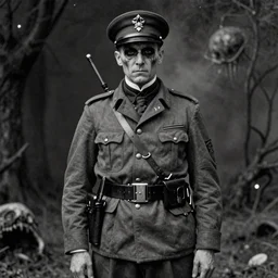 1900 photo of soldier infected with cosmic horror, Lovecraftian