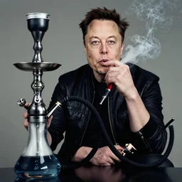elon musk smoking a cyber - hookah