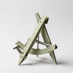 origami-style sextant, professional product shot, isolated on a pure white background, centered, entire object in frame, sharp focus, soft studio lighting