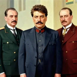 stalin in color picture with ataturk and beser esad