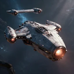 protoss spaceship, dramatic lighting, unreal engine 5 anime style