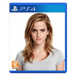 box art for a playstation 4 game about emma watson, photorealistic