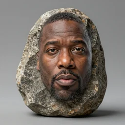 a stone looking like chris rock, realistic, studio quality, hyper realism, overly detailed, mixed - up